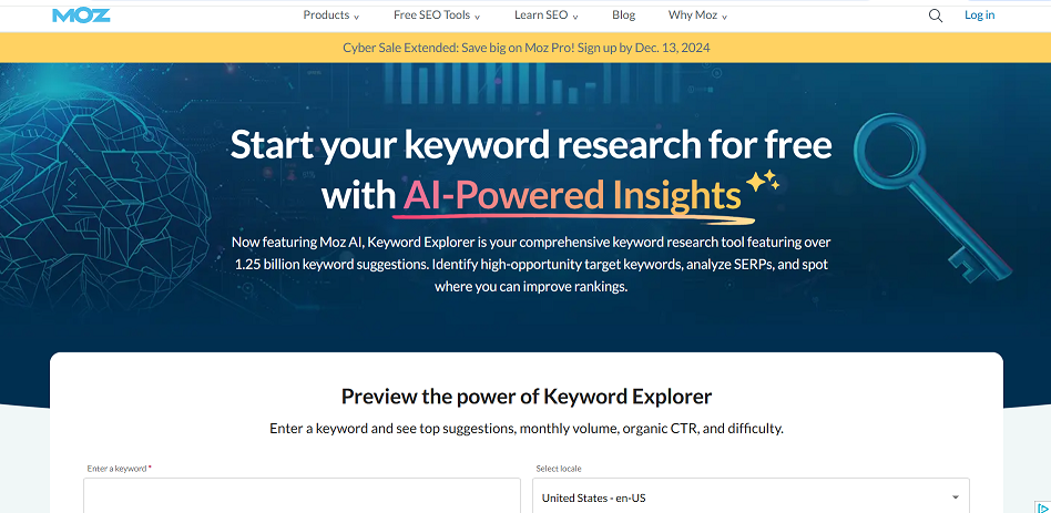 Moz Keyword Explorer